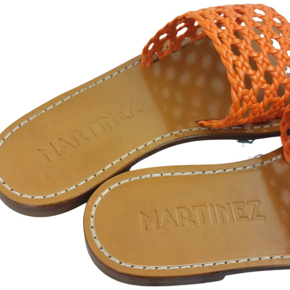 NWT Souliers Martinez Playa Rejilla Calendula Orange Handwoven Sandal Size 5 - Picture 4 of 8